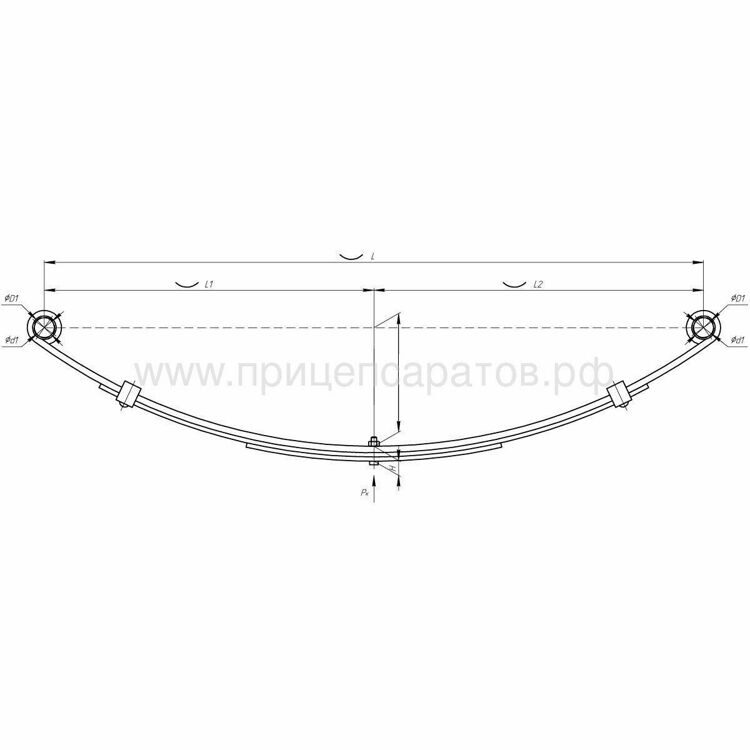 Рессора 3 листовая 930 мм